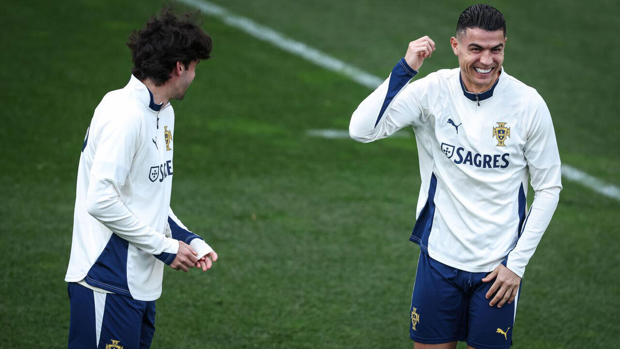 Trincão e Cristiano Ronaldo