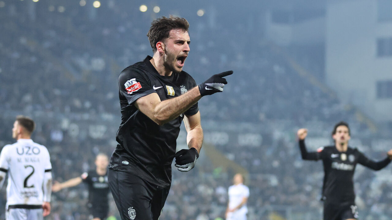Ioannidis festeja o segundo golo do Sporting em Guimarães