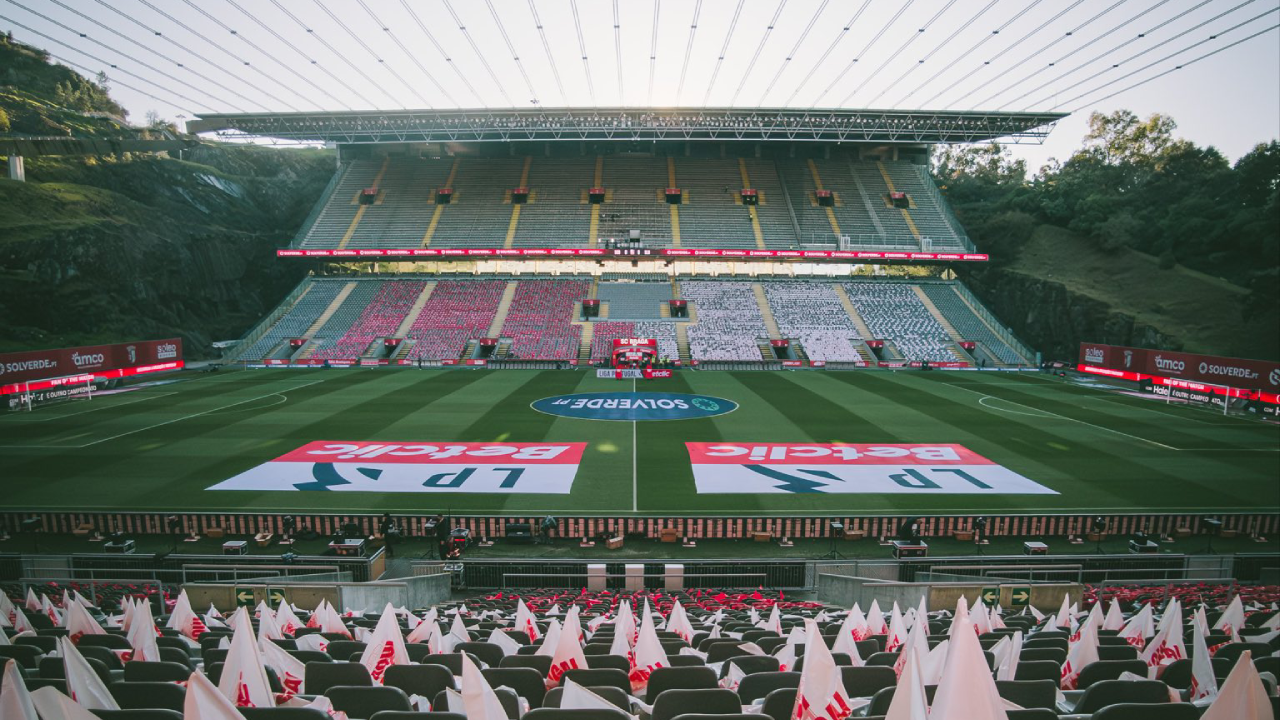 Vista geral do Estádio Municipal de Braga para o jogo de hoje