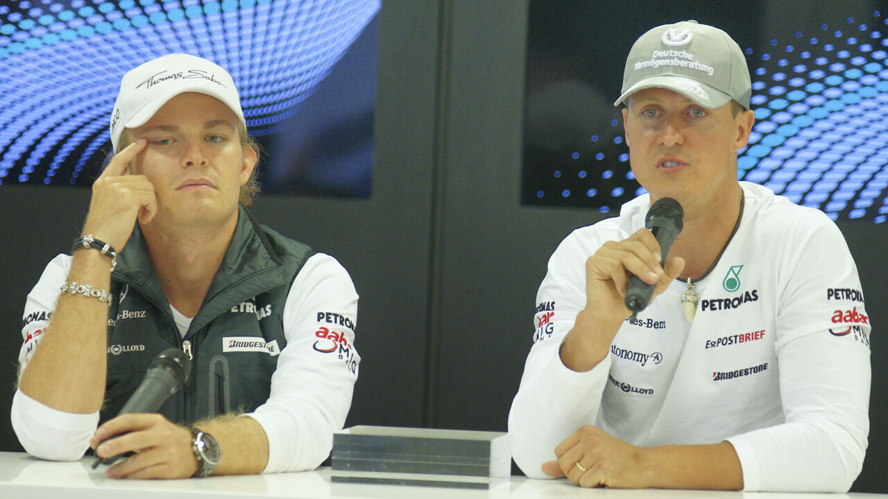 Nico Rosberg e Michael Schumacher foram companheiros de equipa na Mercedes