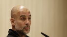 Pep Guardiola na sala de imprensa
