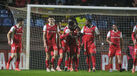 Jogadores do Sp. Braga festejam durante a vitória sobre o Caldas