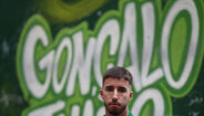 Com direito a graffiti e tudo: as imagens da sessão fotográfica de Gonçalo Inácio após renovar com o Sporting