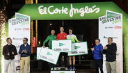 Hugo Miguel Rocha, Rui Mineiro e Afonso Julião no pódio masculino da São Silvestre El Corte Inglés