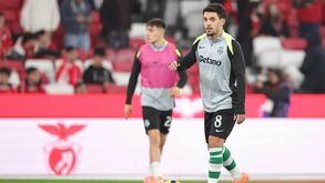 Dérbi Benfica-Sporting: jogador do Sporting CP em campo