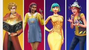 Sims celebram o Holiday Sale com visuais temáticos e presentes.
