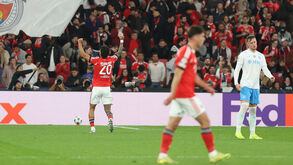 Benfica-Nápoles: Rafa Silva festeja golo na Luz