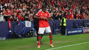 António Silva festeja golo do Benfica frente ao Nápoles na Liga dos Campeões