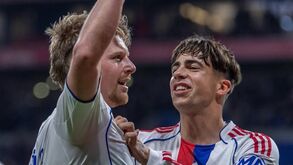 Afonso Moreira festeja golo contra o Go Ahead Eagles