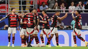 Jogadores do Flamengo celebram vitória 