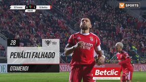 Otamendi volta a desperdiçar penálti na Taça de Portugal