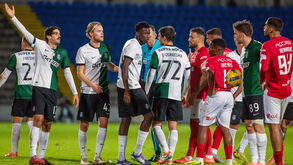 Momento do jogo entre Sportingf e Santa Clara
