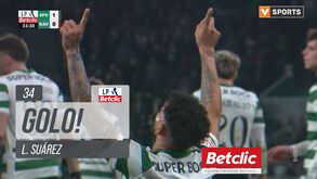 Com o peito também conta: o golo de Suárez que abriu o marcador no Sporting-Rio Ave