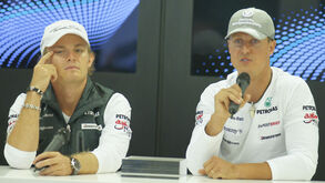 Nico Rosberg e Michael Schumacher foram companheiros de equipa na Mercedes