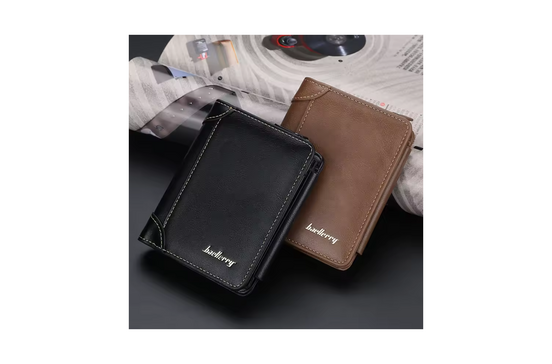 Carteira masculina em couro PU vintage