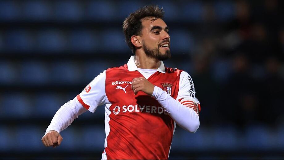 Ricardo Horta celebra golo pelo Sp. Braga contra o Arouca na Liga Betclic