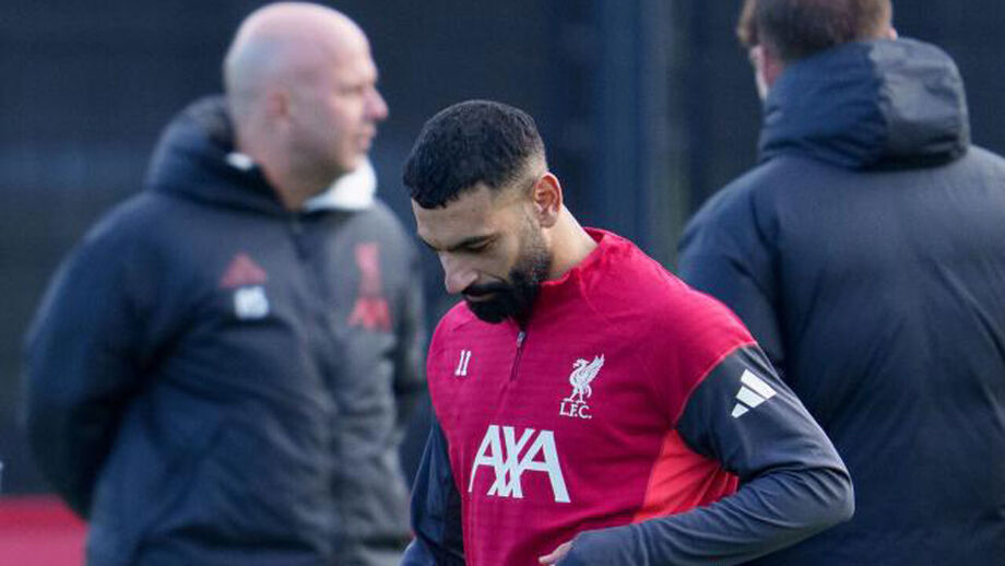 Salah esteve no treino de ontem com Arne Slot