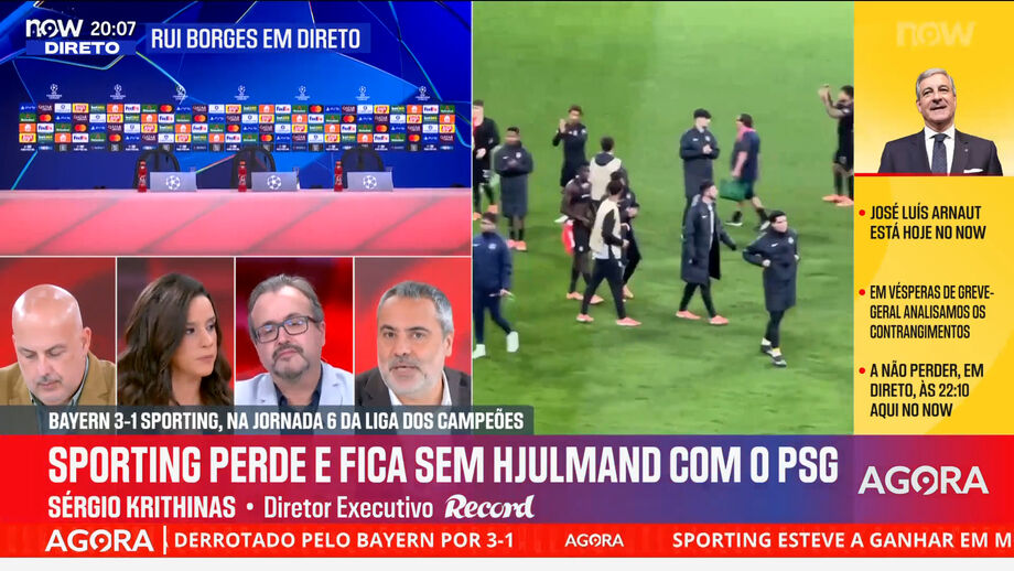 Sérgio Krithinas, Vítor Pinto e Pedro Sousa analisam tema no programa 'Record na Hora'