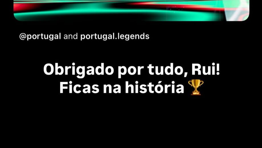 «Obrigado por tudo, Rui. Ficas na história»: Cristiano Ronaldo deixa mensagem a Patrício