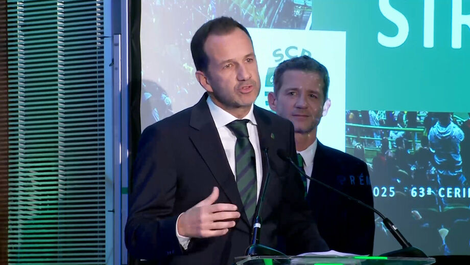 Momento do discurso do presidente do Sporting na Gala dos Prémios Stromp
