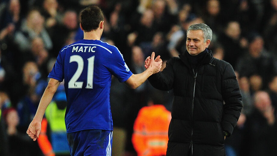 Matic com José Mourinho