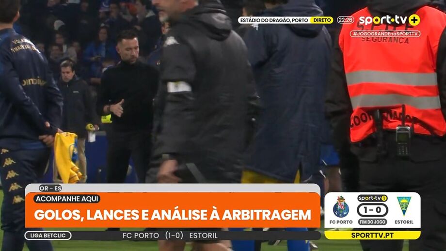Novas imagens mostram a enorme confusão no relvado após o apito final do FC Porto-Estoril