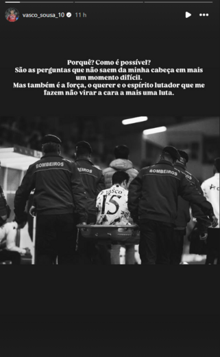 A 'story' de Vasco Sousa no Instagram