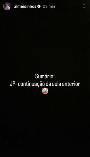 Publicação de André Almeida nas redes sociais