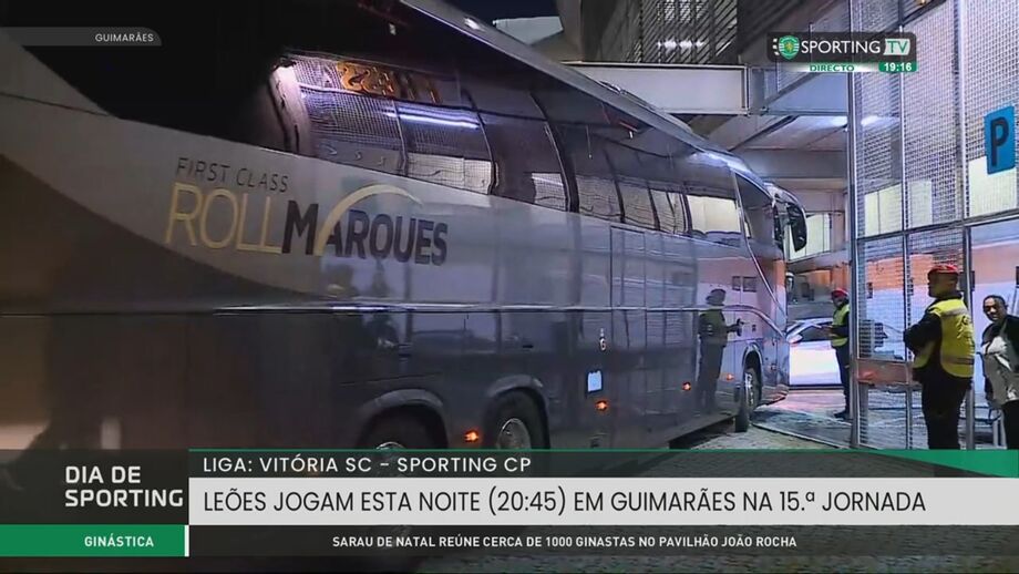 Sporting na chegada ao Estádio D. Afonso Henriques