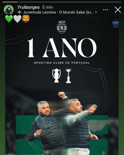 Rui Borges festeja 1.º aniversário como treinador do Sporting