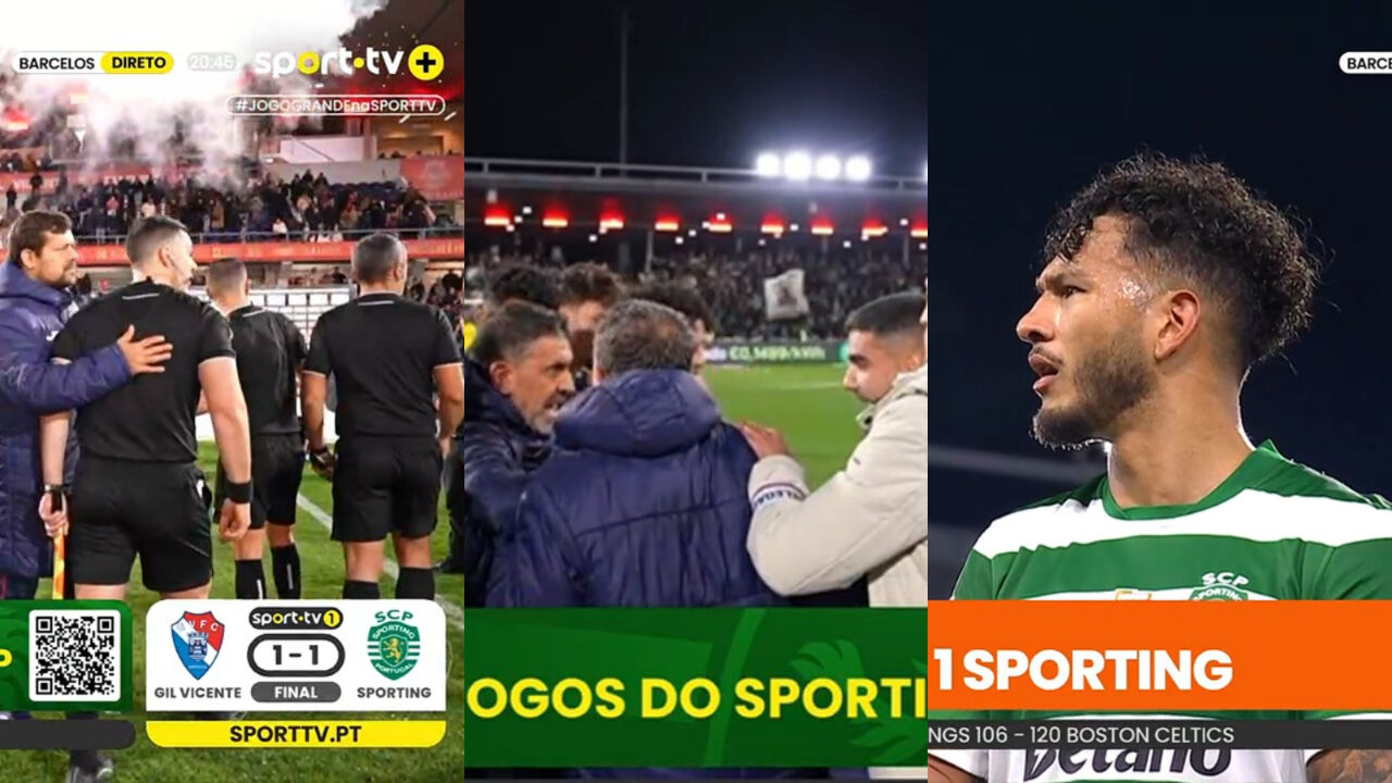 Sport TV captou momento em que equipa de Gustavo Correia abandona o relvado, a confusão e semblante de Suárez