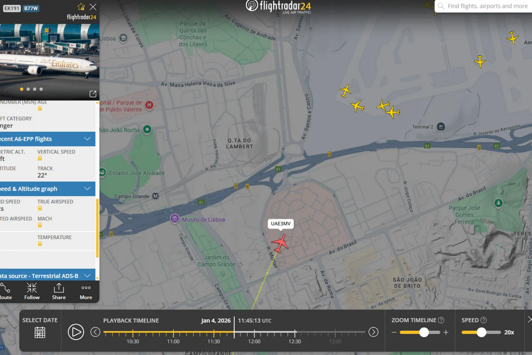 Emirates evita colisão na pista do aeroporto de Lisboa