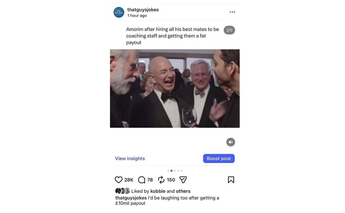 'Like' de Kobbie Mainoo em publicação satírica sobre o despedimento de Ruben Amorim