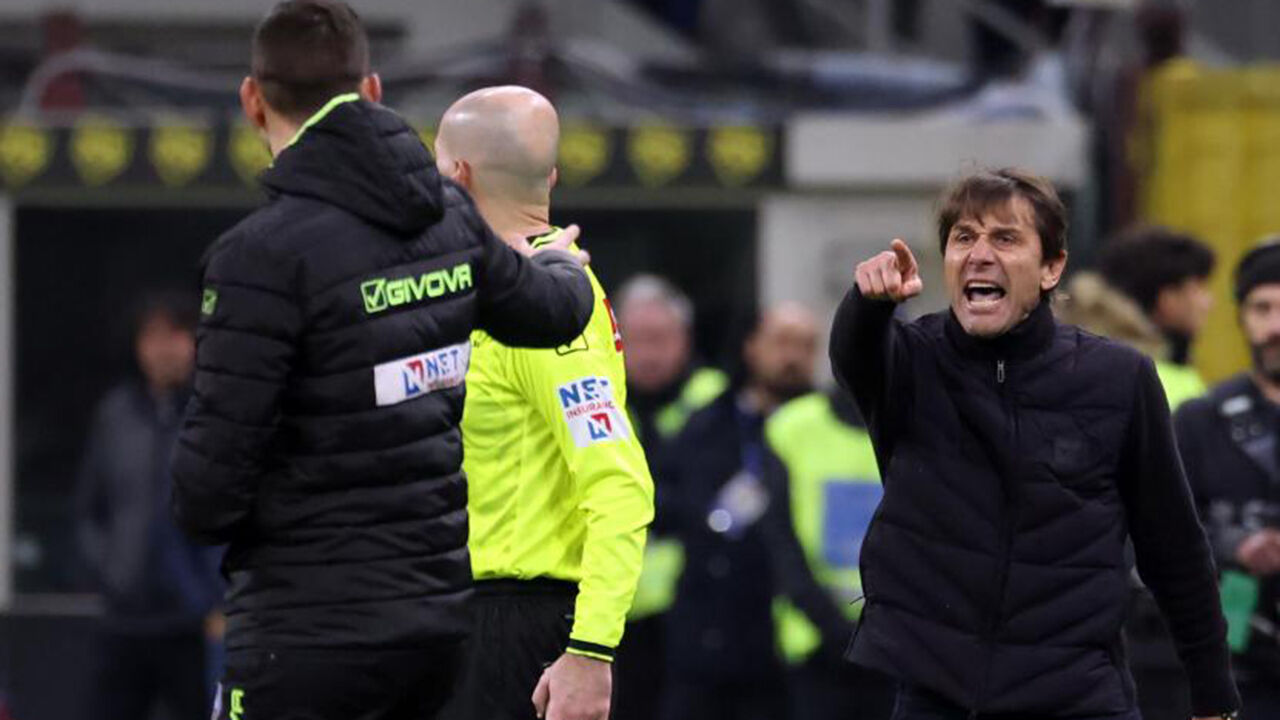 Antonio Conte suspenso após expulsão frente ao Inter