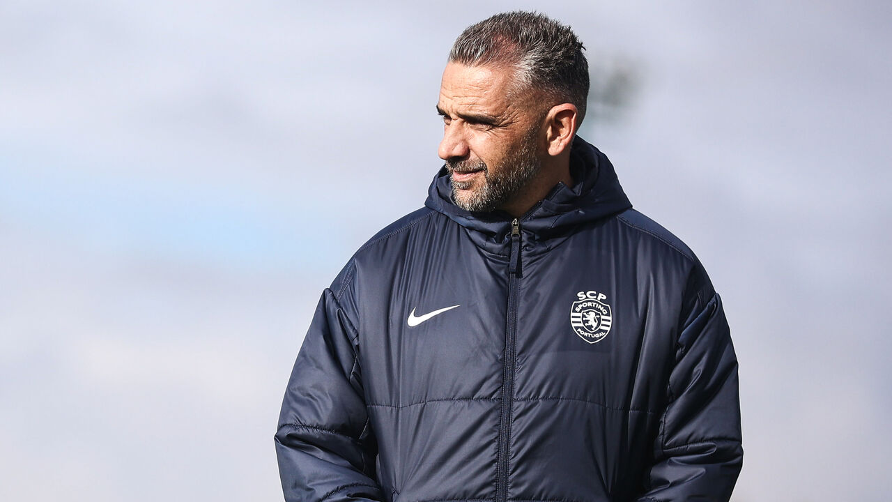 Rui Borges orienta treino do Sporting antes do jogo com o PSG