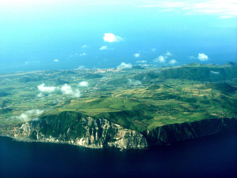 Vista aérea da Ilha Graciosa