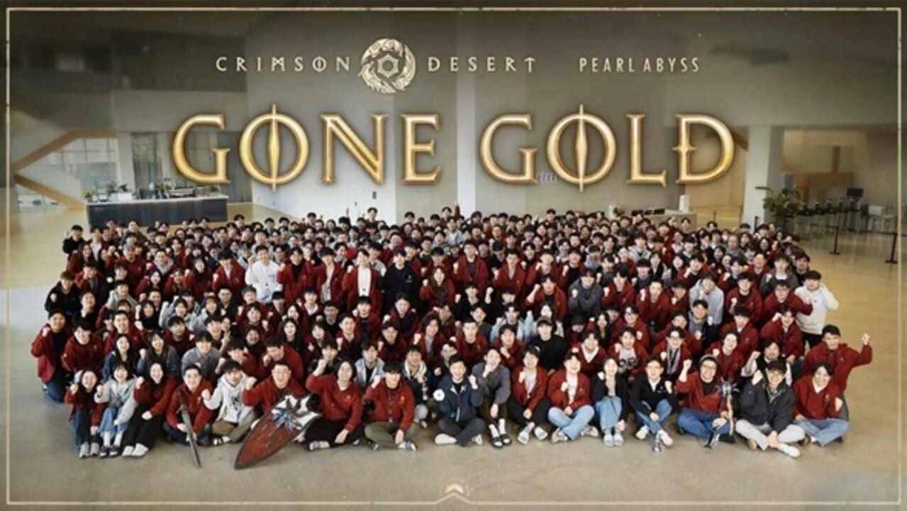Equipa Crimson Desert comemora o estado Gold