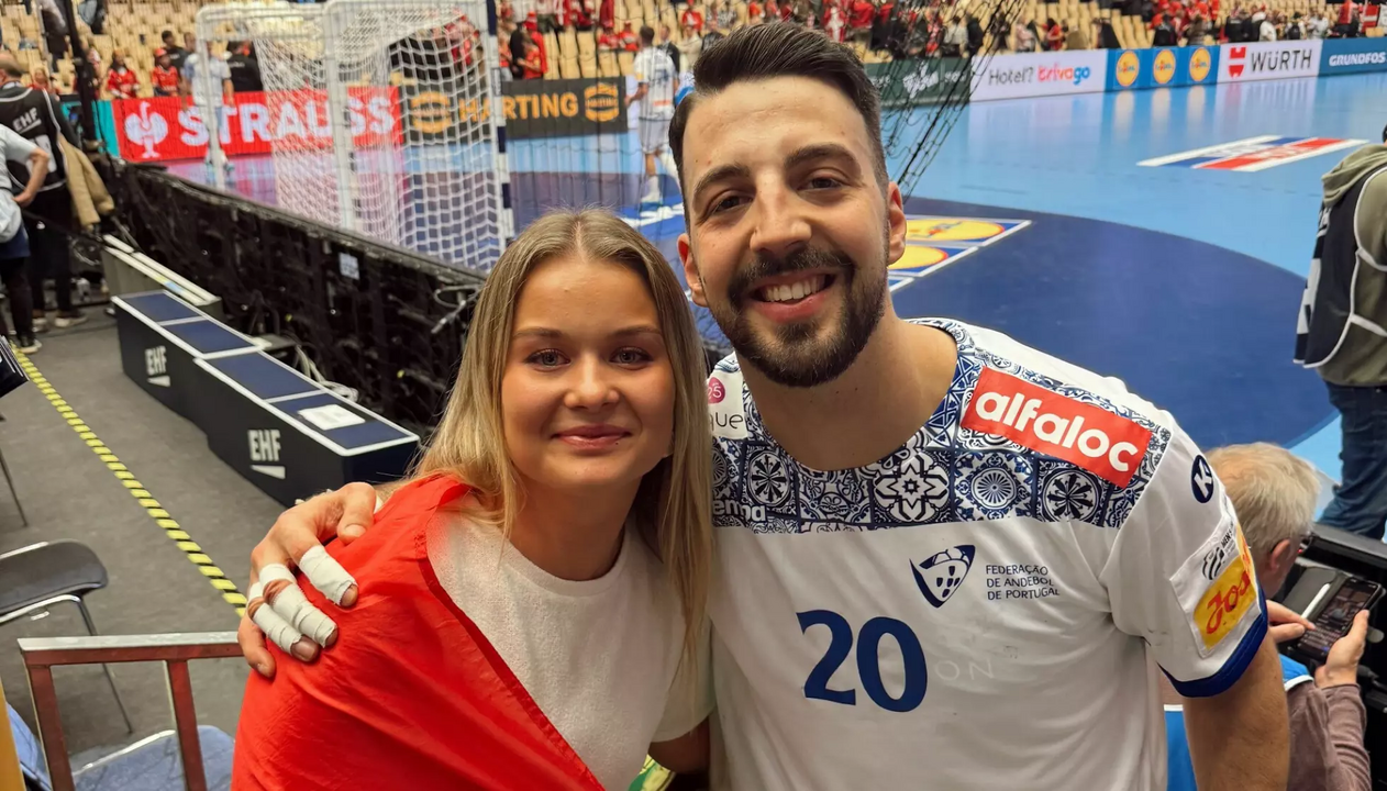 Miguel Neves com a namorada Margunn Vik