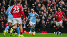 Bernardo Silva durante do dérbi entre Manchester United e Manchester City