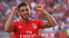 Eduardo Salvio festeja com a camisola do Benfica em 2018