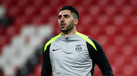Rui Silva, guarda-redes do Sporting, durante o aquecimento no San Mamés