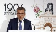 Carlos Moedas, presidente da Câmara Municipal de Lisboa, a discursar durante a inauguração do Benfica Hotel