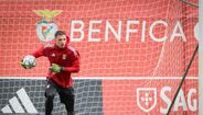 Trubin no treino do Benfica