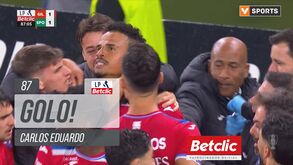O golo de Carlos Eduardo que travou o Sporting na visita a Barcelos