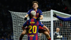 Dani Olmo festeja golo frente ao Espanhol