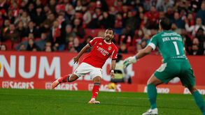 Pavlidis celebrou com hat trick no jogo Benfica-Estoril