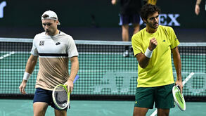 Francisco Cabral (à direita) nos quartos-de-final de pares em Brisbane