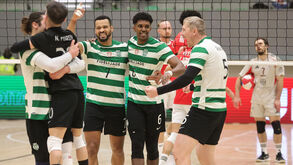 Jogadores do Sporting a festejar