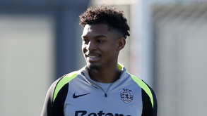 Luís Guilherme durante o treino do Sporting