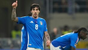 Tonali, médio do Newcastle ao serviço da seleção italiana